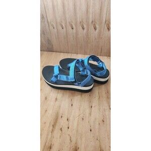 Teva Sandals Womens 8 Original Platform Ankle Strap Blue Black F3015B